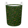 Aboriginal Boomerang And Kangaroo Print Round Laundry Basket