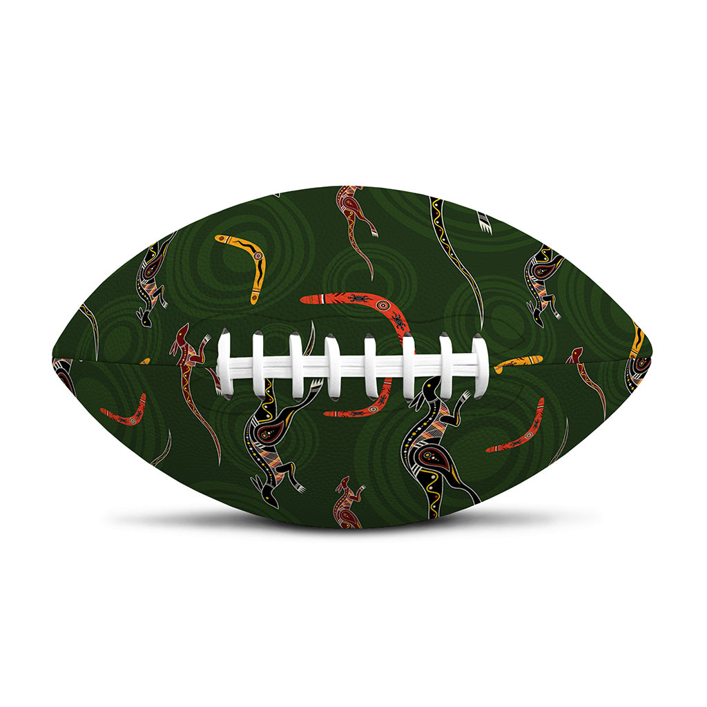 Aboriginal Boomerang And Kangaroo Print Rugby Ball