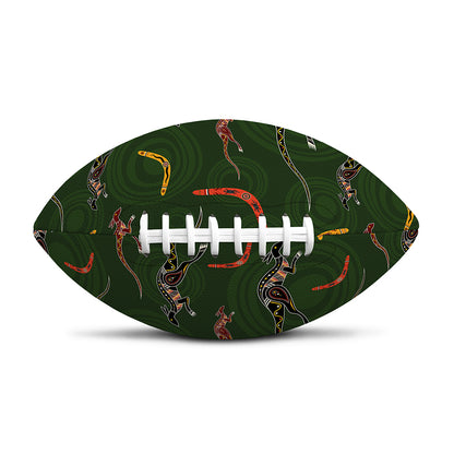Aboriginal Boomerang And Kangaroo Print Rugby Ball