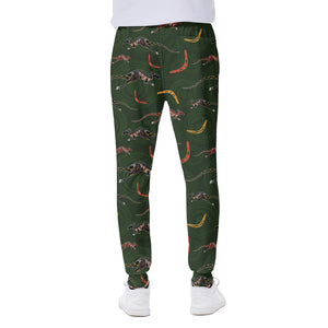 Aboriginal Boomerang And Kangaroo Print Scuba Joggers