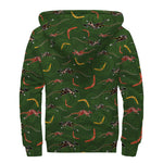 Aboriginal Boomerang And Kangaroo Print Sherpa Lined Zip Up Hoodie