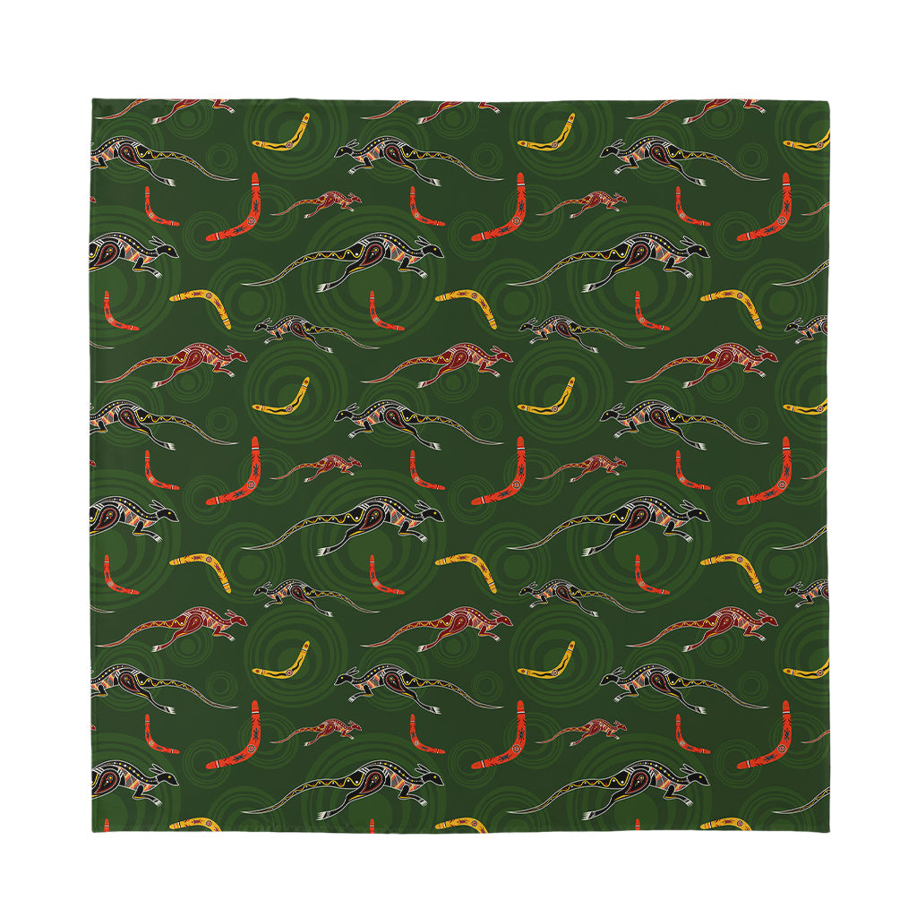 Aboriginal Boomerang And Kangaroo Print Silk Bandana