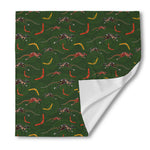 Aboriginal Boomerang And Kangaroo Print Silk Bandana