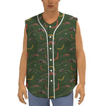 Aboriginal Boomerang And Kangaroo Print Sleeveless Baseball Jersey