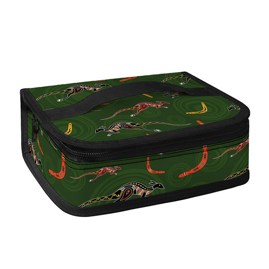 Aboriginal Boomerang And Kangaroo Print Small Lunch Bag