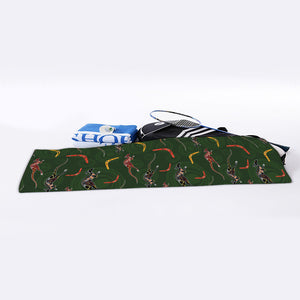 Aboriginal Boomerang And Kangaroo Print Sports Towel