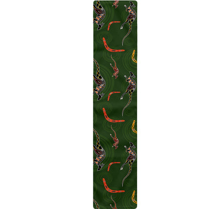 Aboriginal Boomerang And Kangaroo Print Table Runner