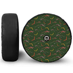 Aboriginal Boomerang And Kangaroo Print Tire Cover With Camera Hole