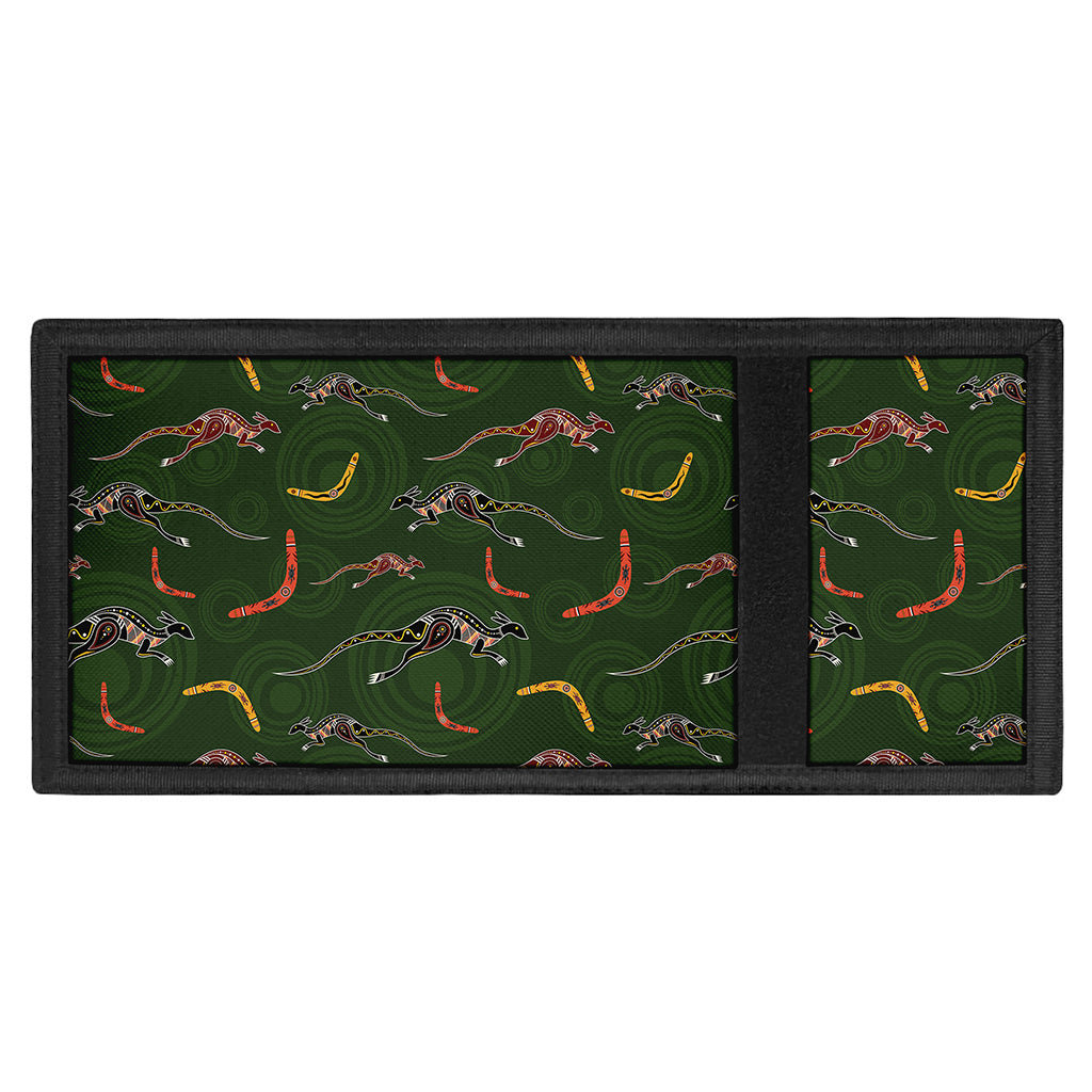 Aboriginal Boomerang And Kangaroo Print Trifold Wallet