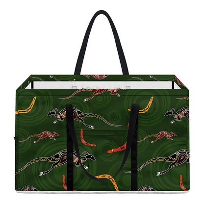 Aboriginal Boomerang And Kangaroo Print Utility Tote Bag