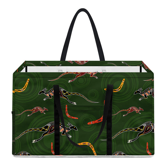 Aboriginal Boomerang And Kangaroo Print Utility Tote Bag
