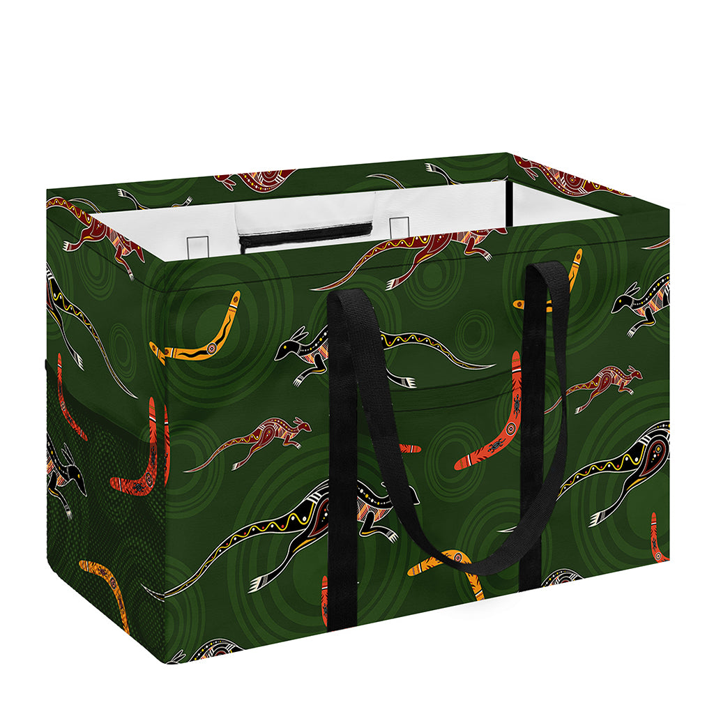 Aboriginal Boomerang And Kangaroo Print Utility Tote Bag