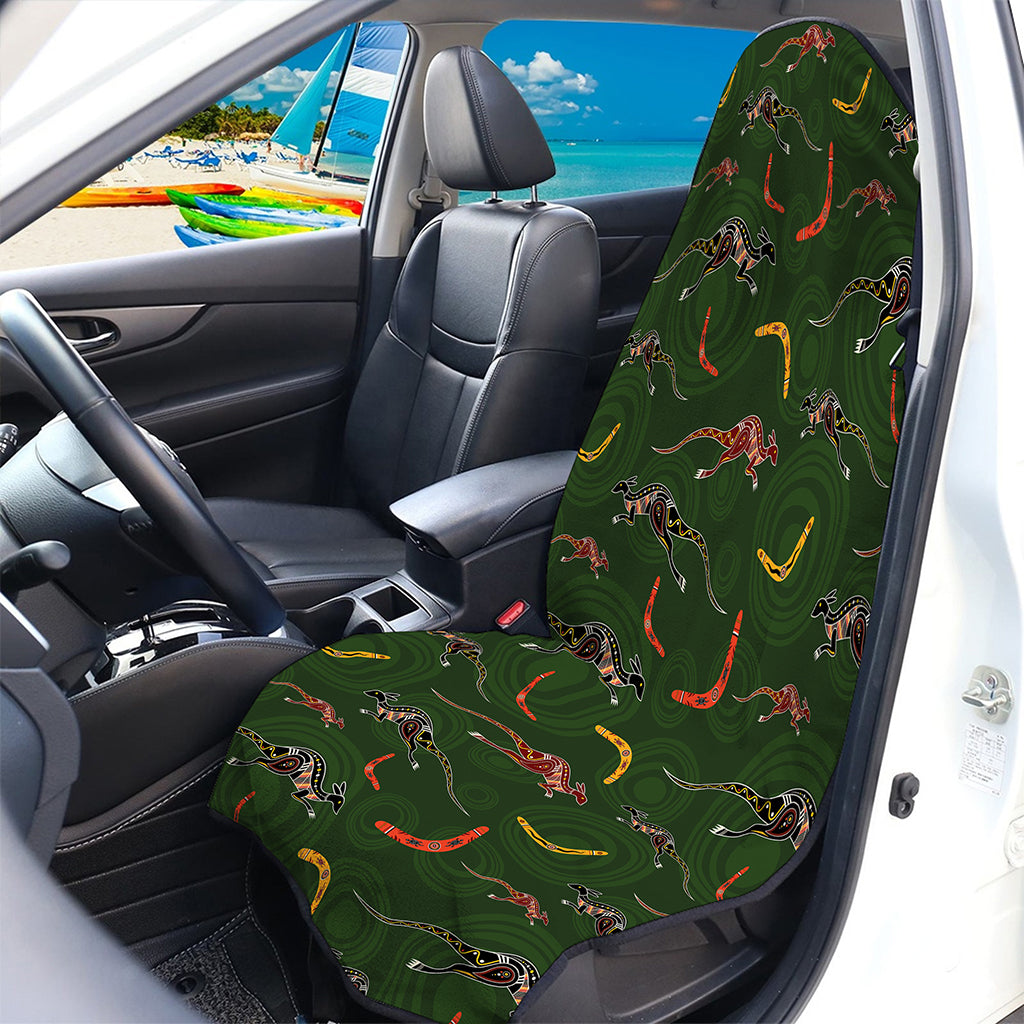 Aboriginal Boomerang And Kangaroo Print Waterproof Car Seat Cover