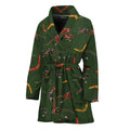 Aboriginal Boomerang And Kangaroo Print Women's Bathrobe