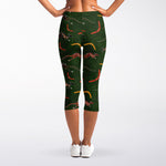 Aboriginal Boomerang And Kangaroo Print Women's Capri Leggings