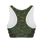Aboriginal Boomerang And Kangaroo Print Women's Sports Bra
