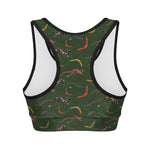 Aboriginal Boomerang And Kangaroo Print Women's Sports Bra