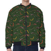 Aboriginal Boomerang And Kangaroo Print Zip Sleeve Bomber Jacket