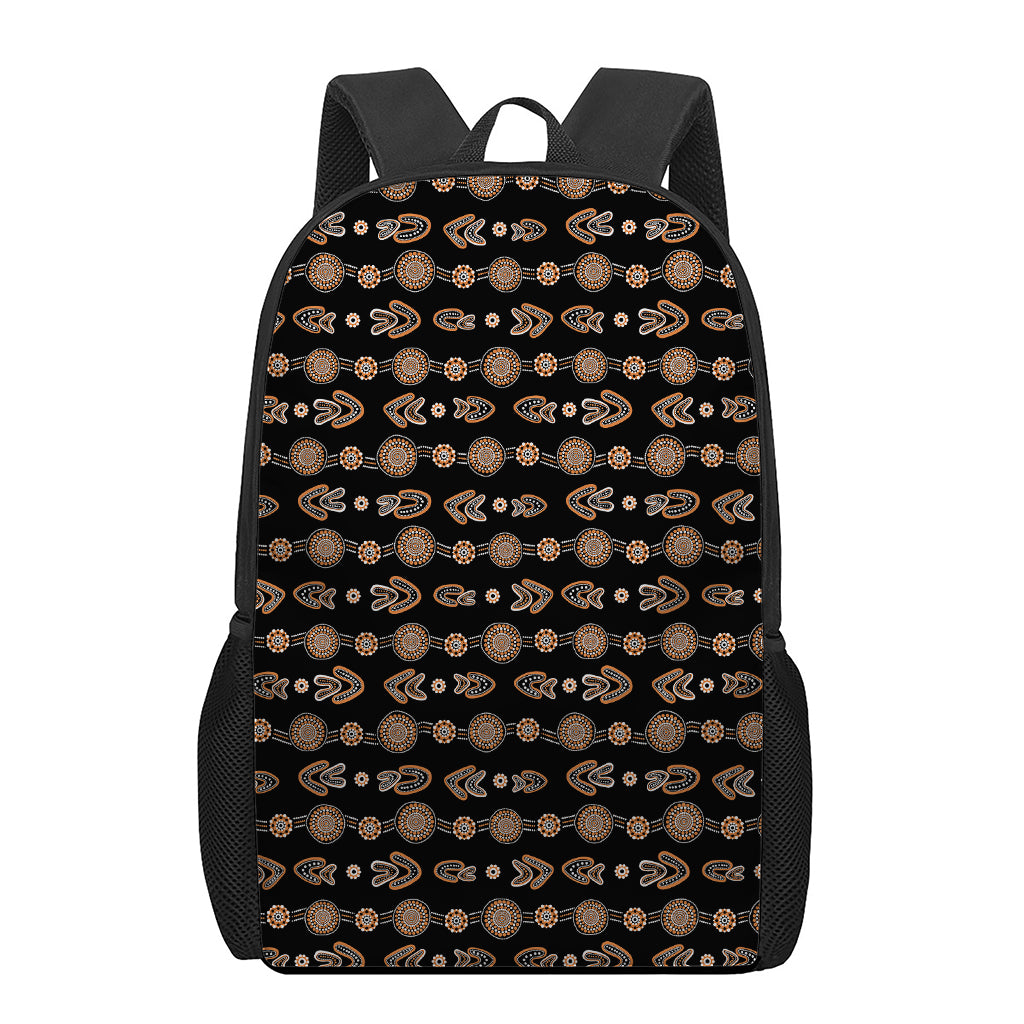 Aboriginal Boomerang Pattern Print 17 Inch Backpack