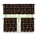 Aboriginal Boomerang Pattern Print 3 Piece Kitchen Curtains