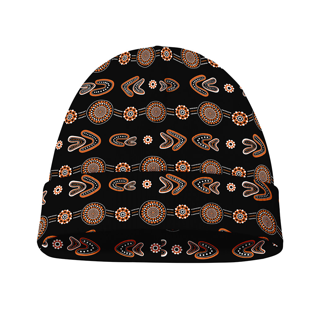Aboriginal Boomerang Pattern Print Beanie