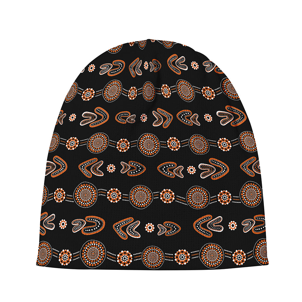 Aboriginal Boomerang Pattern Print Beanie