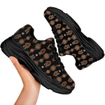 Aboriginal Boomerang Pattern Print Black Chunky Shoes