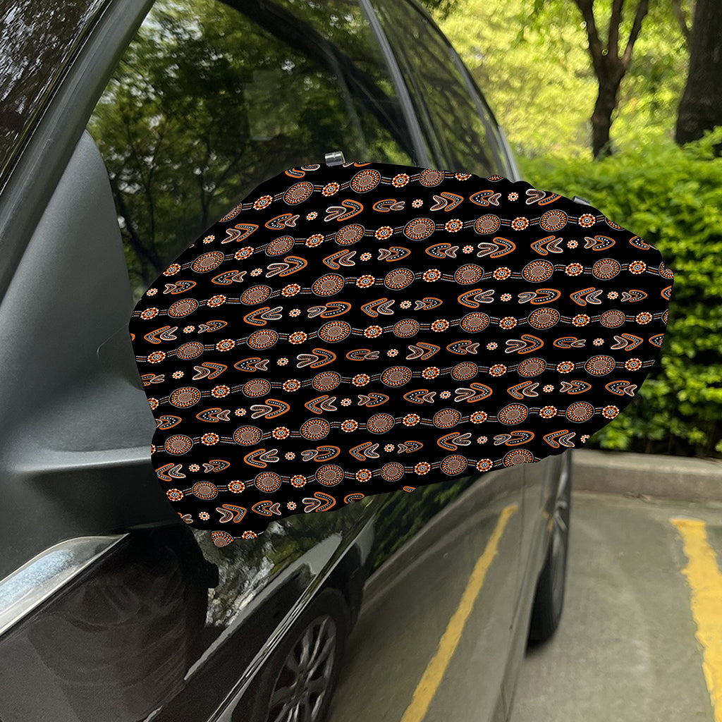 Aboriginal Boomerang Pattern Print Car Side Mirror Covers