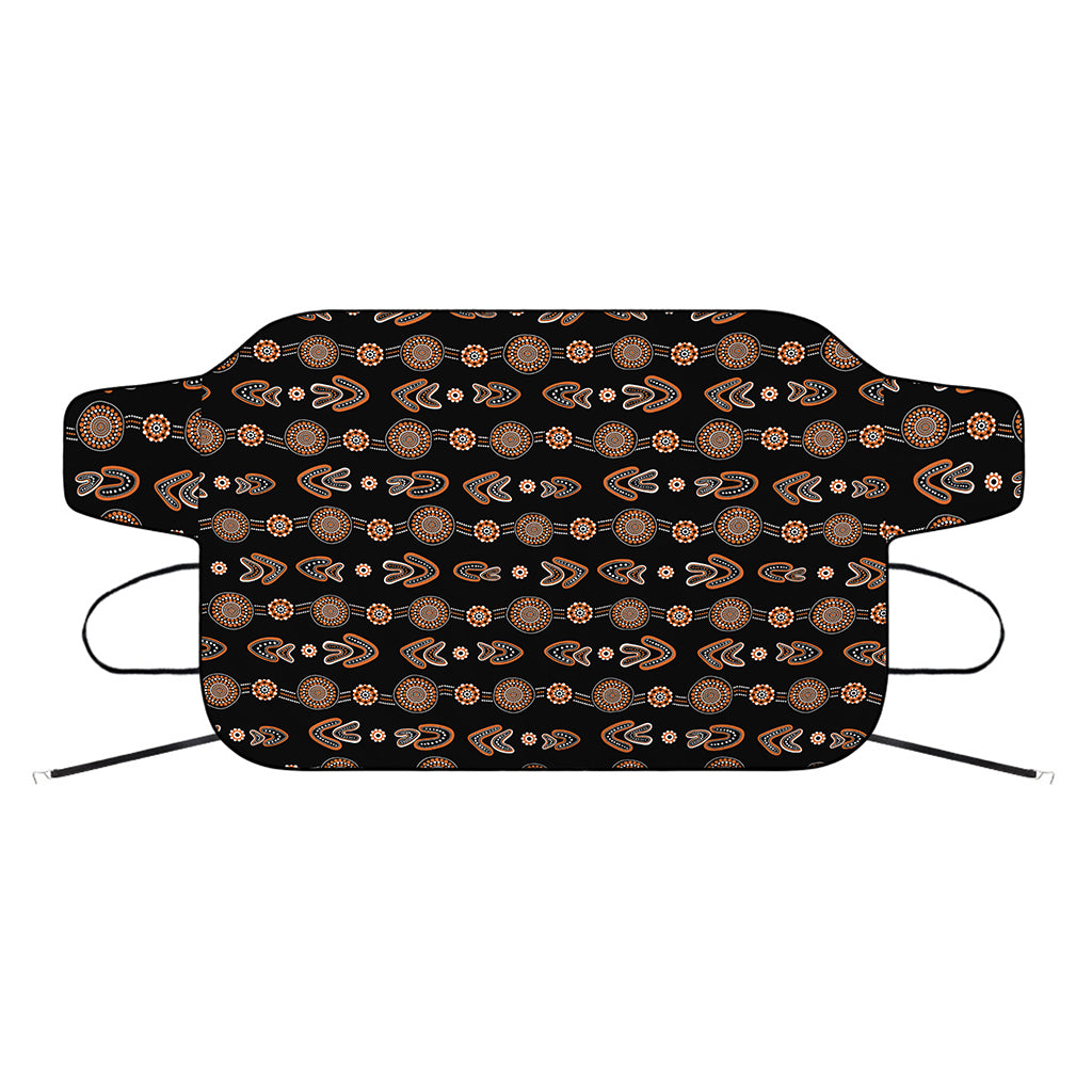 Aboriginal Boomerang Pattern Print Car Windshield Snow Cover