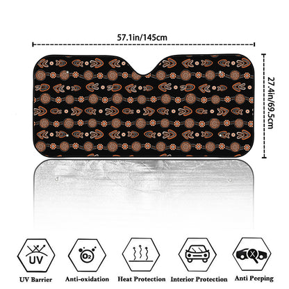 Aboriginal Boomerang Pattern Print Car Windshield Sun Shade