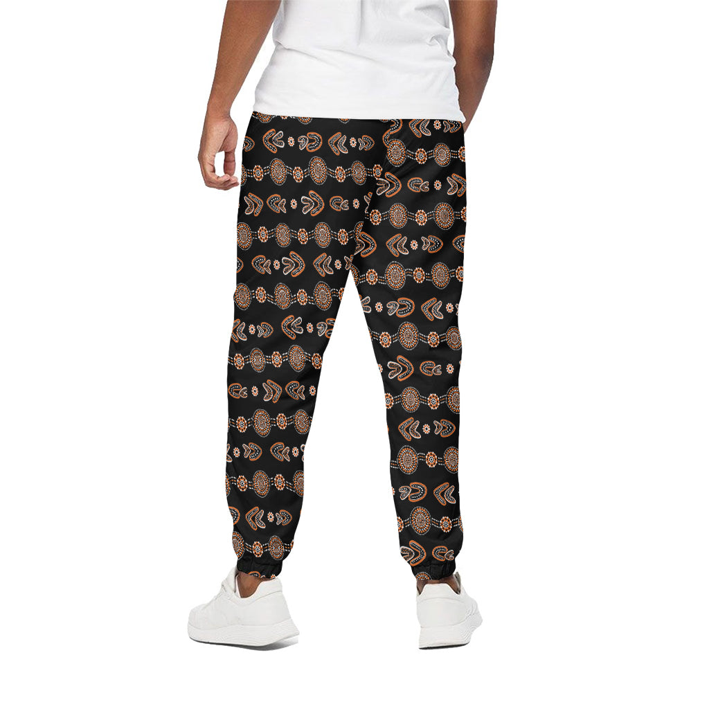 Aboriginal Boomerang Pattern Print Cotton Pants