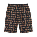 Aboriginal Boomerang Pattern Print Cotton Shorts