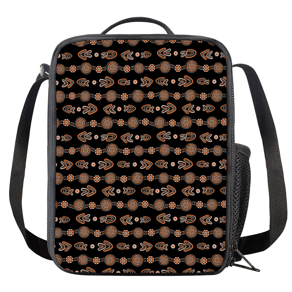 Aboriginal Boomerang Pattern Print Crossbody Lunch Bag