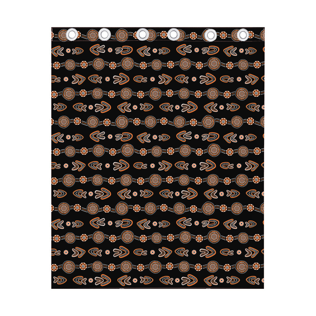 Aboriginal Boomerang Pattern Print Curtain