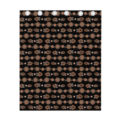 Aboriginal Boomerang Pattern Print Curtain