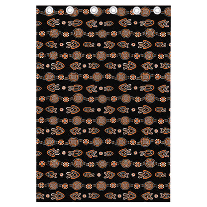 Aboriginal Boomerang Pattern Print Curtain