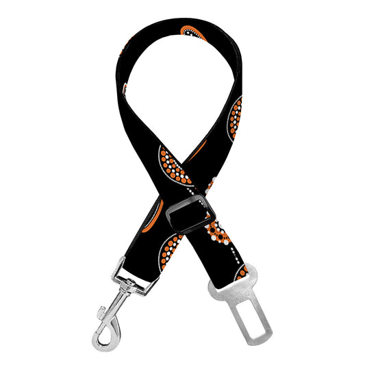 Aboriginal Boomerang Pattern Print Dog Seat Belt