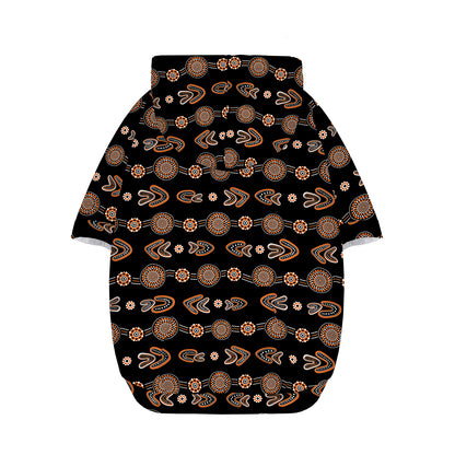 Aboriginal Boomerang Pattern Print Dog Zip Up Hoodie