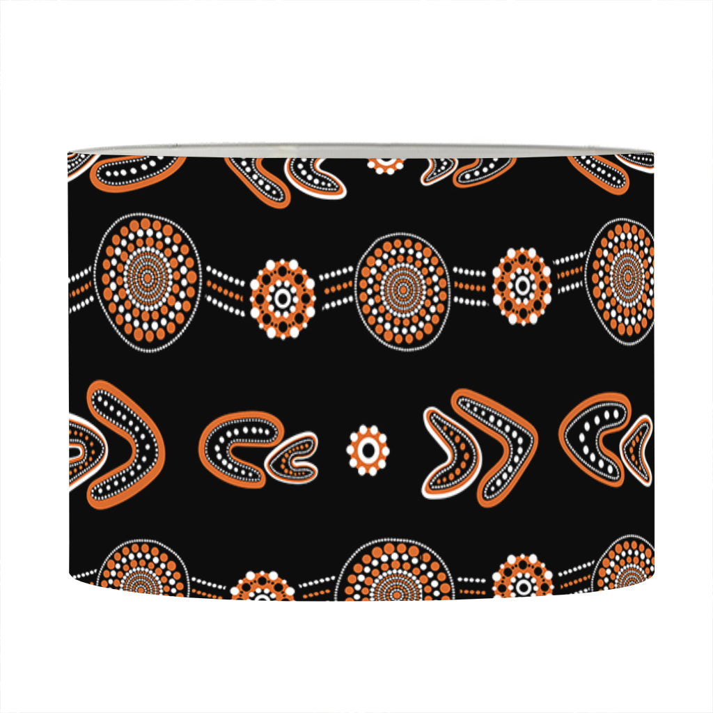 Aboriginal Boomerang Pattern Print Drum Lamp Shade