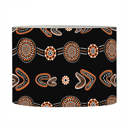 Aboriginal Boomerang Pattern Print Drum Lamp Shade