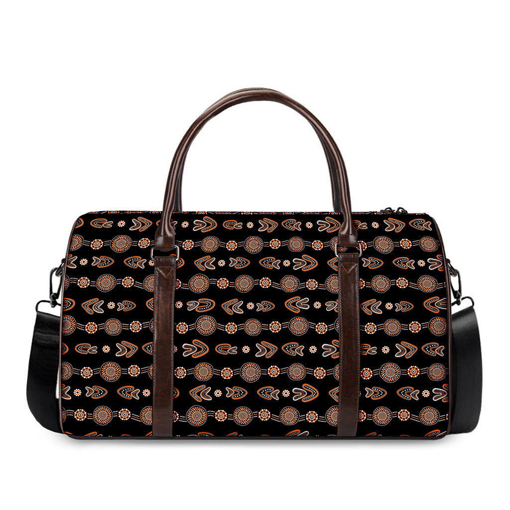Aboriginal Boomerang Pattern Print Duffle Bag