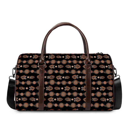 Aboriginal Boomerang Pattern Print Duffle Bag