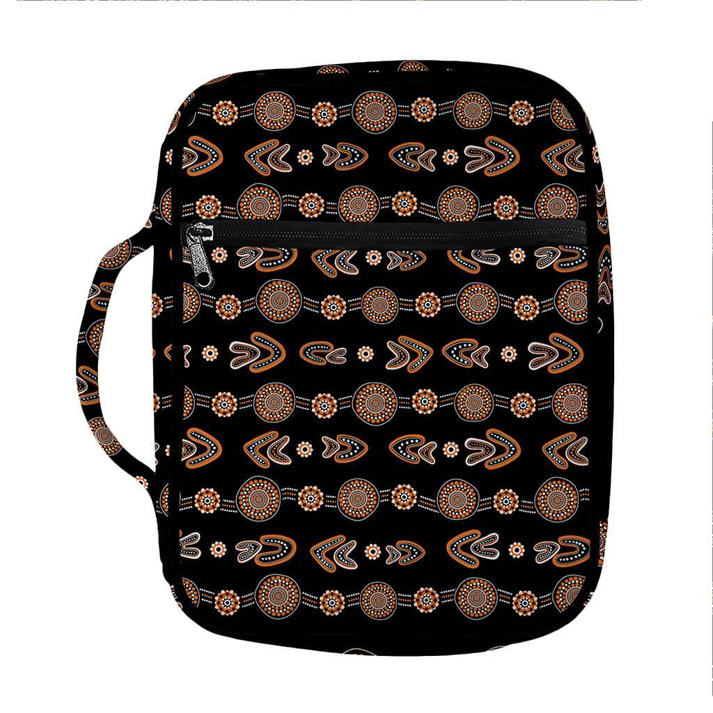 Aboriginal Boomerang Pattern Print Front Pocket Bible Bag