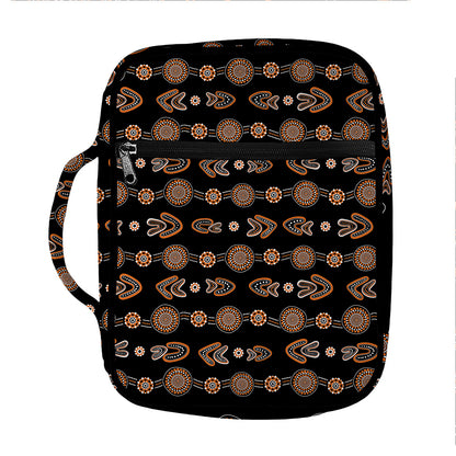 Aboriginal Boomerang Pattern Print Front Pocket Bible Bag