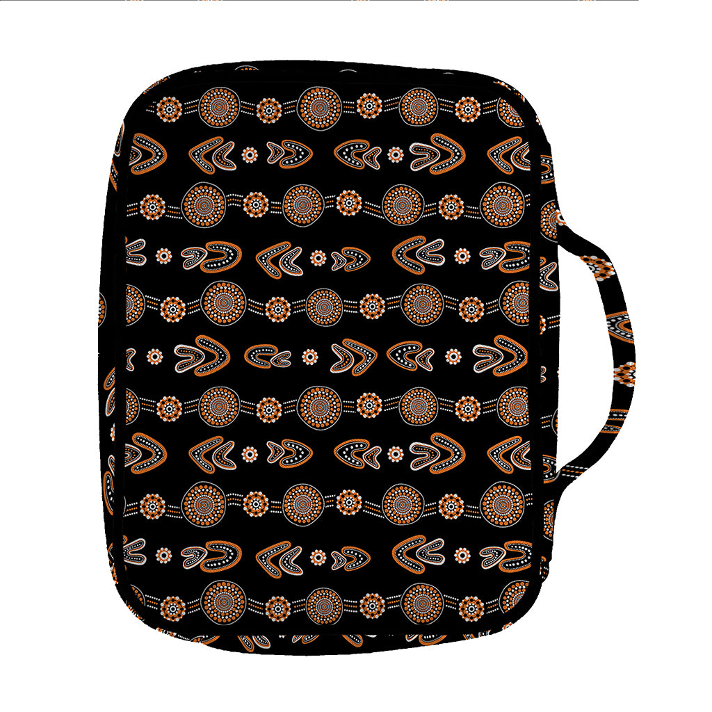 Aboriginal Boomerang Pattern Print Front Pocket Bible Bag