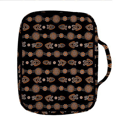 Aboriginal Boomerang Pattern Print Front Pocket Bible Bag