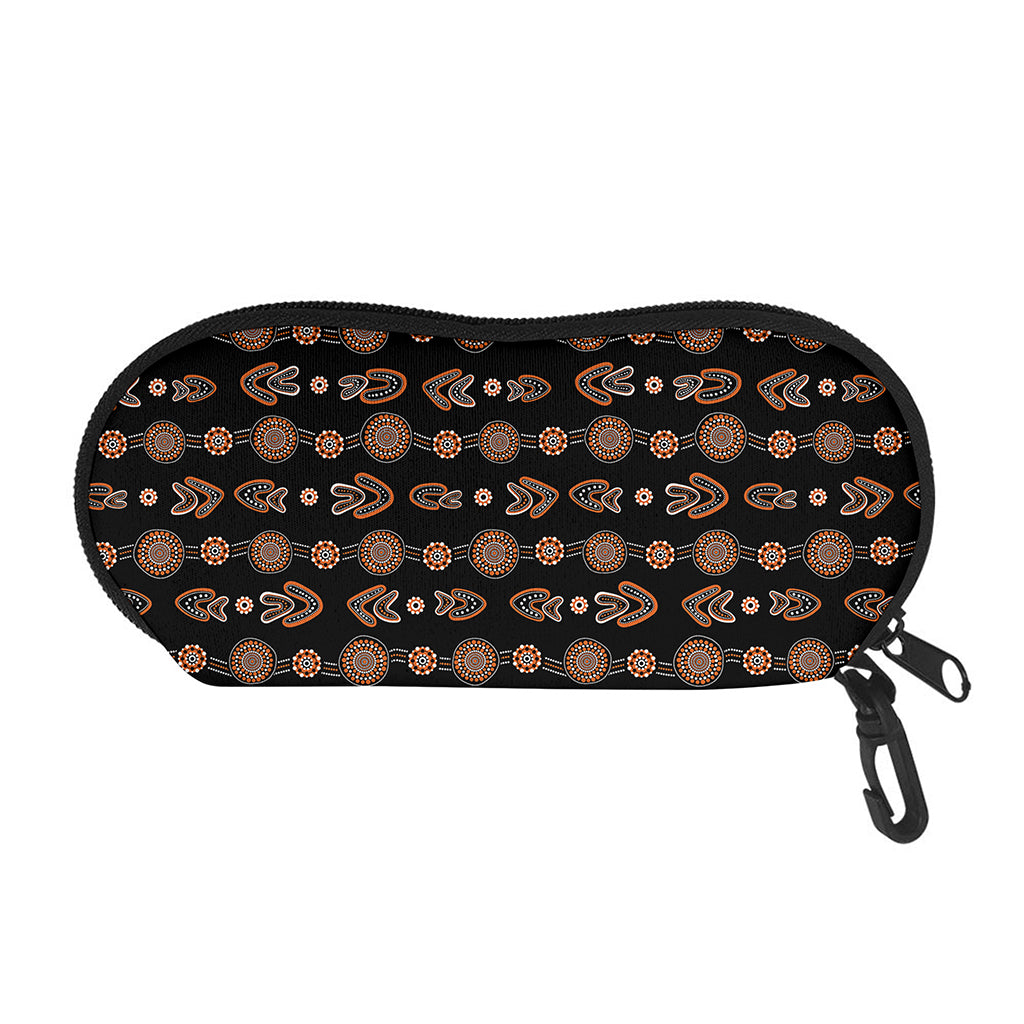 Aboriginal Boomerang Pattern Print Glasses Case