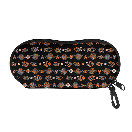 Aboriginal Boomerang Pattern Print Glasses Case