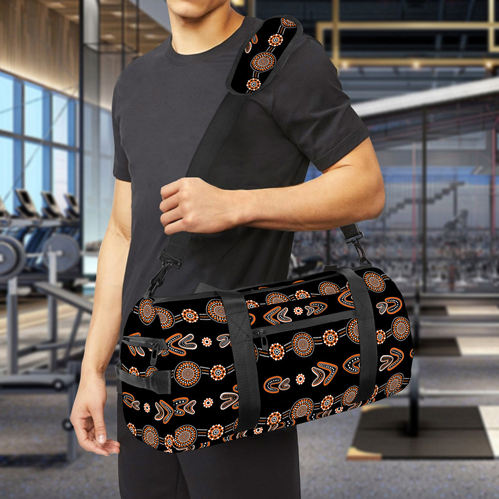 Aboriginal Boomerang Pattern Print Gym Bag