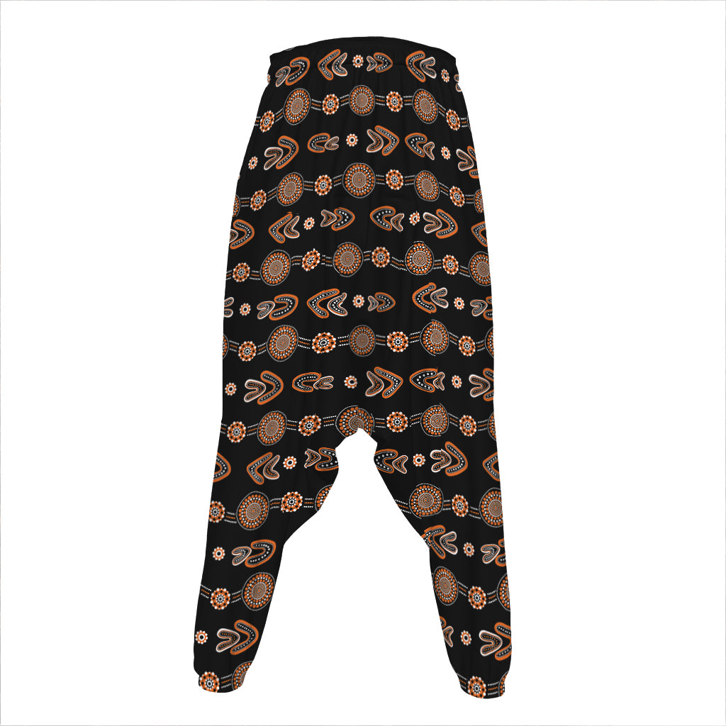 Aboriginal Boomerang Pattern Print Hammer Pants
